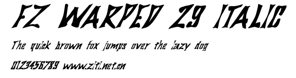 FZ WARPED 29 ITALIC.ttf字體轉換器圖片