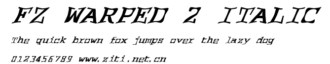 FZ WARPED 2 ITALIC.ttf字體轉換器圖片