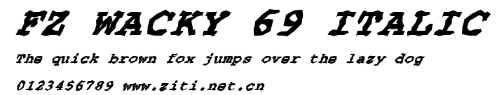FZ WACKY 69 ITALIC.ttf字體轉換器圖片