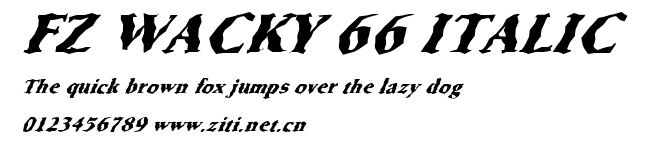 FZ WACKY 66 ITALIC.ttf字體轉換器圖片