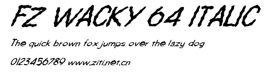 FZ WACKY 64 ITALIC.ttf字體轉換器圖片