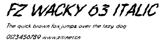 FZ WACKY 63 ITALIC.ttf字體轉換器圖片