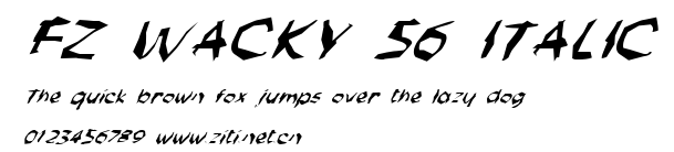 FZ WACKY 56 ITALIC.ttf字體轉換器圖片