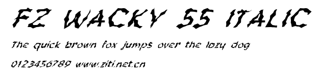 FZ WACKY 55 ITALIC.ttf字體轉換器圖片