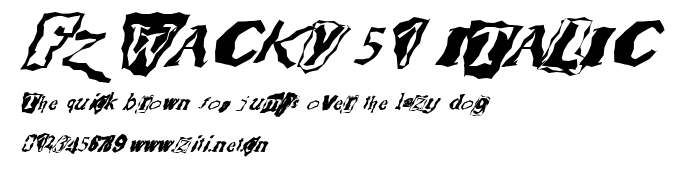 FZ WACKY 51 ITALIC.ttf字體轉換器圖片