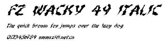 FZ WACKY 49 ITALIC.ttf字體轉換器圖片