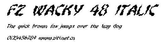 FZ WACKY 48 ITALIC.ttf字體轉換器圖片
