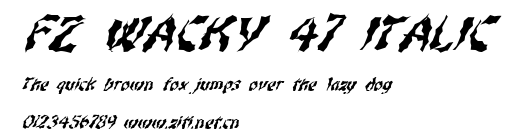FZ WACKY 47 ITALIC.ttf字體轉換器圖片