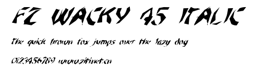 FZ WACKY 45 ITALIC.ttf字體轉換器圖片
