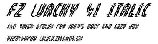 FZ WACKY 41 ITALIC.ttf字體轉換器圖片