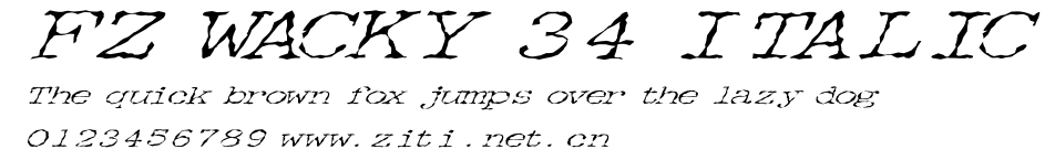 FZ WACKY 34 ITALIC.ttf字體轉換器圖片