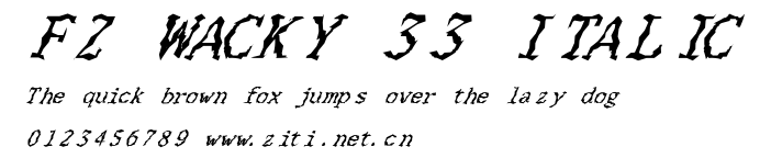 FZ WACKY 33 ITALIC.ttf字體轉換器圖片