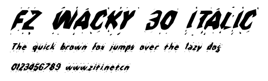FZ WACKY 30 ITALIC.ttf字體轉換器圖片