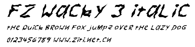 FZ WACKY 3 ITALIC.ttf字體轉換器圖片