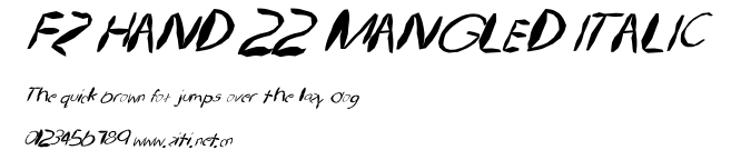 FZ HAND 22 MANGLED ITALIC.ttf字體轉換器圖片
