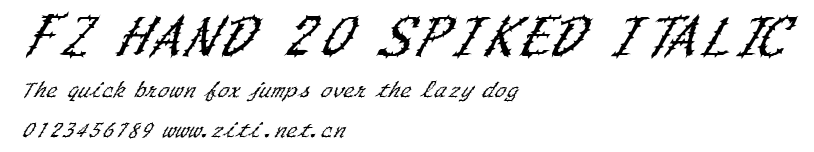 FZ HAND 20 SPIKED ITALIC.ttf字體轉換器圖片