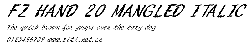 FZ HAND 20 MANGLED ITALIC.ttf字體轉換器圖片