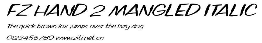FZ HAND 2 MANGLED ITALIC.ttf字體轉換器圖片