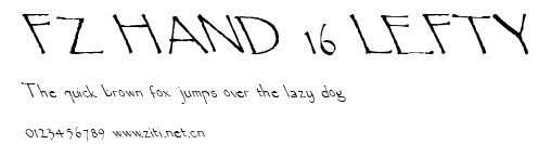 FZ HAND 16 LEFTY.ttf字體轉換器圖片