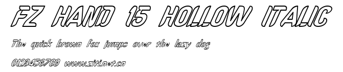 FZ HAND 15 HOLLOW ITALIC.ttf字體轉換器圖片
