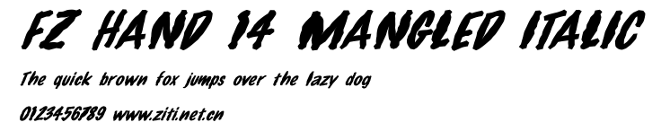 FZ HAND 14 MANGLED ITALIC.ttf字體轉換器圖片