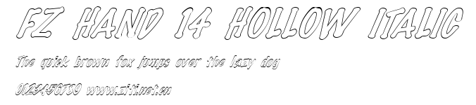 FZ HAND 14 HOLLOW ITALIC.ttf字體轉換器圖片