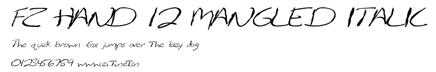 FZ HAND 12 MANGLED ITALIC.ttf字體轉換器圖片