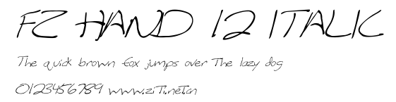 FZ HAND 12 ITALIC.ttf字體轉換器圖片