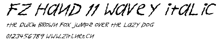 FZ HAND 11 WAVEY ITALIC.ttf字體轉換器圖片