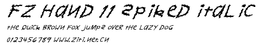 FZ HAND 11 SPIKED ITALIC.ttf字體轉換器圖片