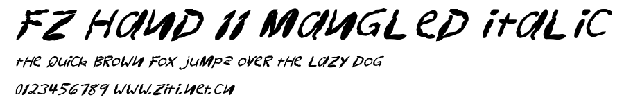 FZ HAND 11 MANGLED ITALIC.ttf字體轉換器圖片