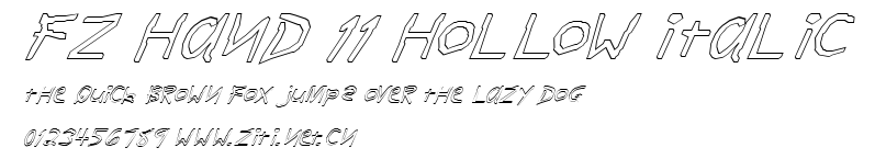 FZ HAND 11 HOLLOW ITALIC.ttf字體轉換器圖片