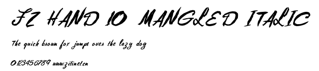 FZ HAND 10 MANGLED ITALIC.ttf字體轉換器圖片