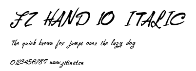 FZ HAND 10 ITALIC.ttf字體轉換器圖片