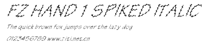 FZ HAND 1 SPIKED ITALIC.ttf字體轉換器圖片