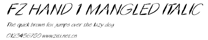 FZ HAND 1 MANGLED ITALIC.ttf字體轉換器圖片