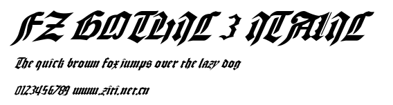 FZ GOTHIC 3 ITALIC.ttf字體轉換器圖片