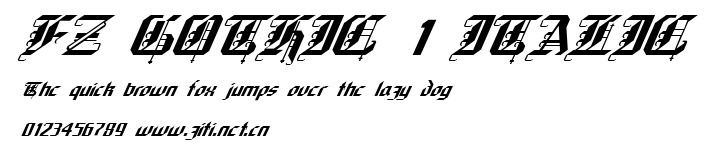 FZ GOTHIC 1 ITALIC.ttf字體轉換器圖片