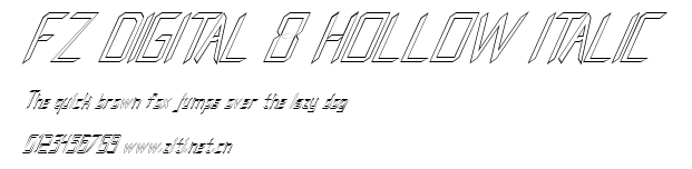 FZ DIGITAL 8 HOLLOW ITALIC.ttf字體轉換器圖片