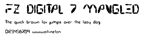 FZ DIGITAL 7 MANGLED.ttf字體轉換器圖片