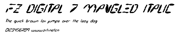 FZ DIGITAL 7 MANGLED ITALIC.ttf字體轉換器圖片