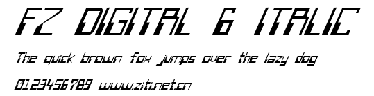 FZ DIGITAL 6 ITALIC.ttf字體轉換器圖片