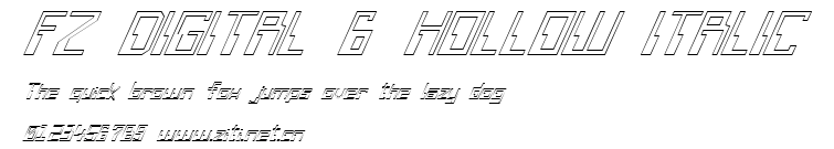 FZ DIGITAL 6 HOLLOW ITALIC.ttf字體轉換器圖片