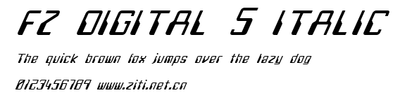 FZ DIGITAL 5 ITALIC.ttf字體轉換器圖片