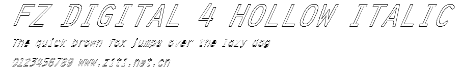 FZ DIGITAL 4 HOLLOW ITALIC.ttf字體轉換器圖片
