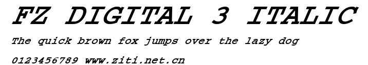 FZ DIGITAL 3 ITALIC.ttf字體轉換器圖片