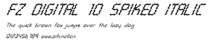 FZ DIGITAL 10 SPIKED ITALIC.ttf字體轉換器圖片