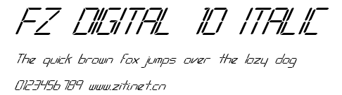 FZ DIGITAL 10 ITALIC.ttf字體轉換器圖片
