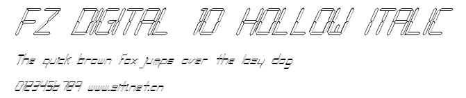 FZ DIGITAL 10 HOLLOW ITALIC.ttf字體轉換器圖片