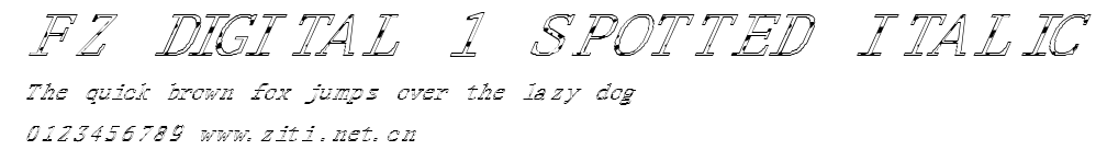 FZ DIGITAL 1 SPOTTED ITALIC.ttf字體轉換器圖片